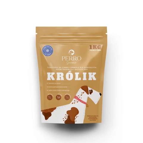 PERRO Gourmet - Karma tłoczona na zimno Królik - formuła dla psów dorosłych średnich i dużych ras 1kg