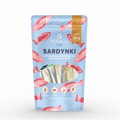 PERROland Fish - Sardynki liofilizowane przysmak dla psów i kotów 0g