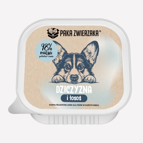 Paka Zwierzaka - Dziczyzna i łosoś 150g (tacka) karma mokra dla psa