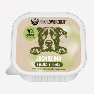 Paka Zwierzaka - Jagnięcina i jabłko z miętą 150g (tacka) karma mokra dla psa