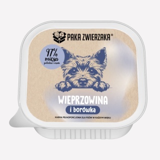 Paka Zwierzaka - Wieprzowina z borówką 150g (tacka) karma mokra dla psa