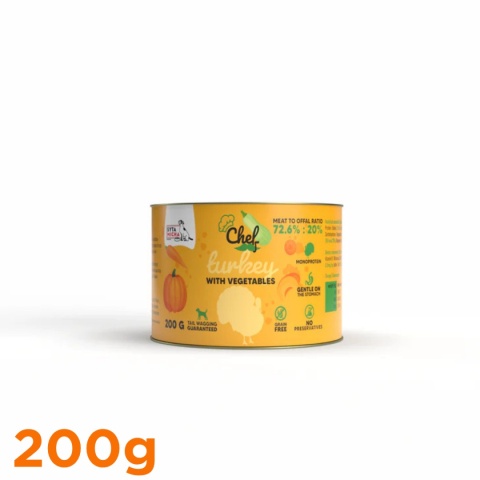 Syta Micha CHEF - Mokra karma Indyk z warzywami 200g