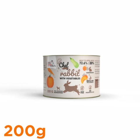 Syta Micha CHEF - Mokra karma Królik z warzywami 200g