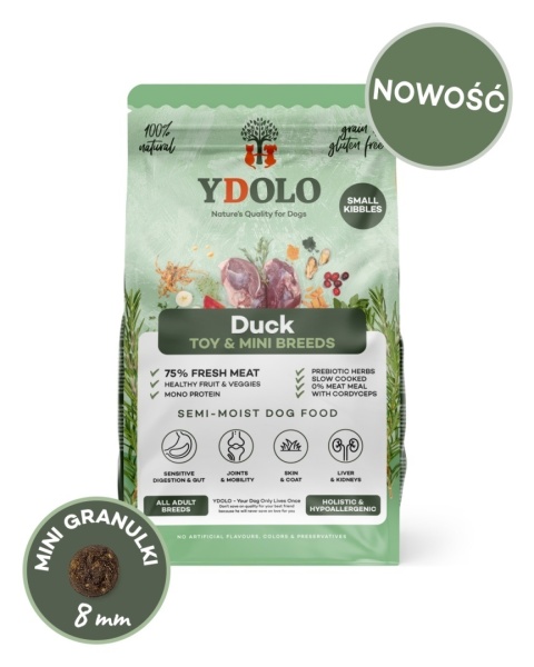 YDOLO MINI Duck - Kaczka - półwilgotna karma dla małych psów (700g)