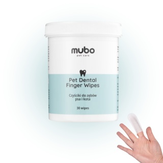 Mubo Pet Dental Finger Wipes 30szt. - Czyściki do zębów psa i kota, nakładki na palec