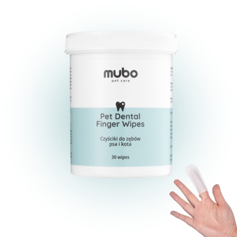 Mubo Pet Dental Finger Wipes 30szt. - Czyściki do zębów psa i kota, nakładki na palec