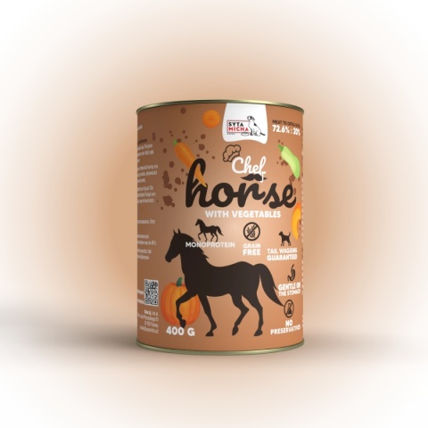 Syta Micha CHEF - Karma mokra dla psa Koń z warzywami 400g